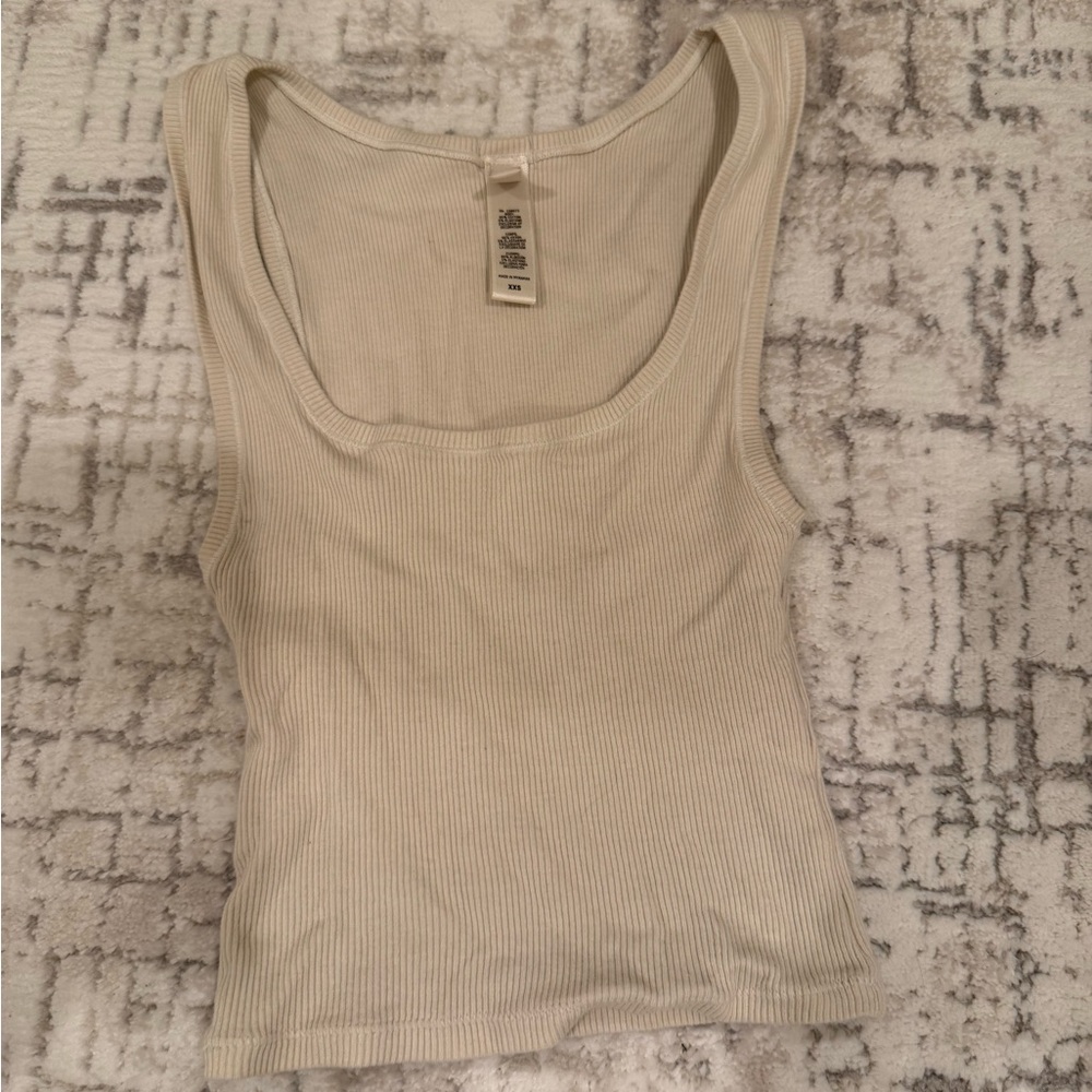 SKIMS Classic Ribbed Tank Top in Cream